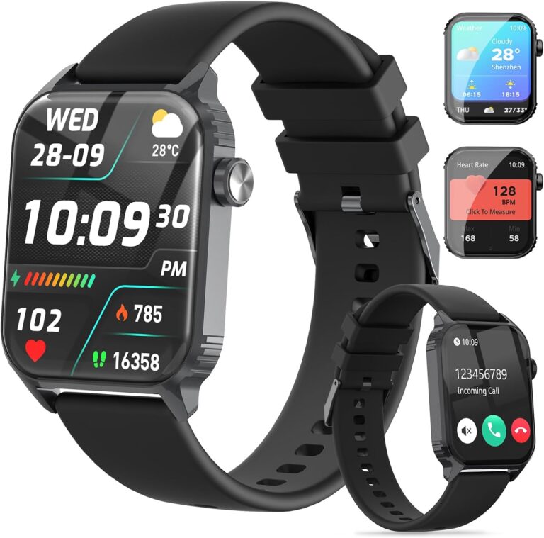 Women Men Smart Watch 1.8 Inch HD Smartwatch with 120 Sport Modes Heart Rate Monitor IP67 Waterproof Bluetooth Call and Music Control for iPhone/Android