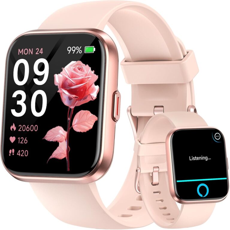 Fitpolo Smart Watches for Women Android iPhone, 1.8” Women Smartwatch with Alexa Built-in, Bluetooth Calls, IP68 Waterproof, 7 Days Battery, Heart Rate/Sleep/SpO2 Monitor, 110 Sports Mode