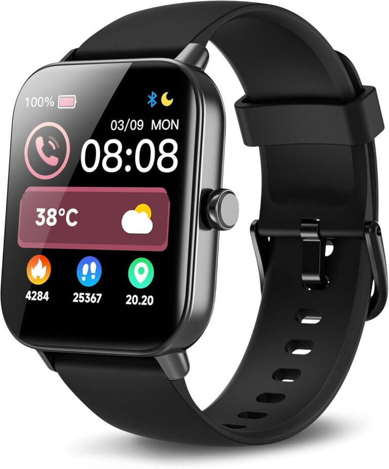 Smart Watches for Men Women, Alexa Built-in, 1.8″ Smartwatch with Heart Rate/SpO2/Sleep/Stress, IP68 Waterproof Fitness Tracker with Bluetooth Call (Answer/Make), 101+ Sports Modes, for Android iPhone