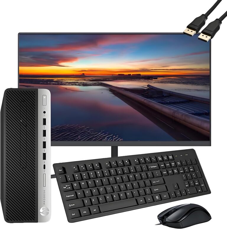 HP ProDesk 600 G3 SFF Desktop Computer with 21.5″ FHD Monitor, Intel Quad Core i5-6500, 16GB DDR4, 256GB SSD, DisplayPort, Keyboard & Mouse, WiFi, BT, Windows 11 Pro (Renewed), Black